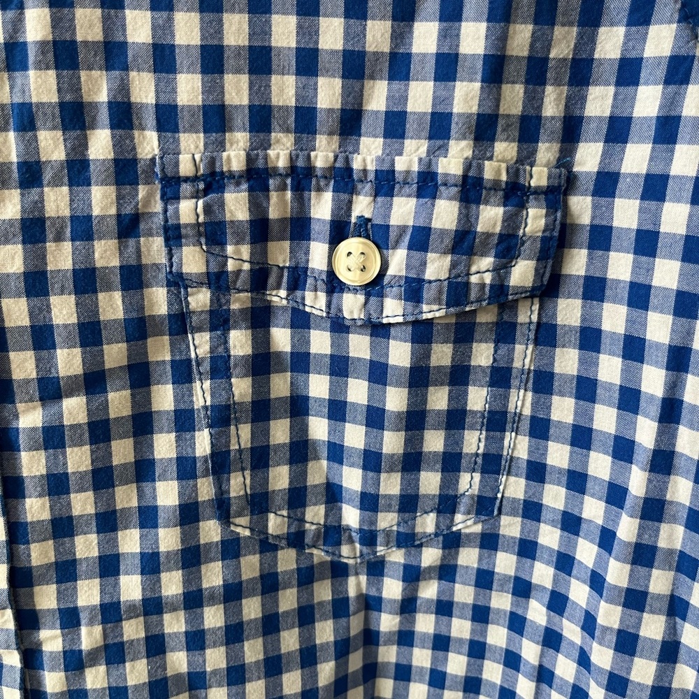 Old Navy Girls Blue White Gingham 100% Cotton Button-Down Shirt Size S/P - Picture 3 of 8